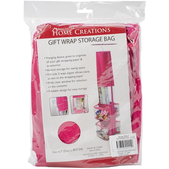 Innovative Home Creations Gift Wrap Fuchsia Storage Bag